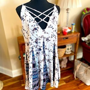 Blue and white floral dress